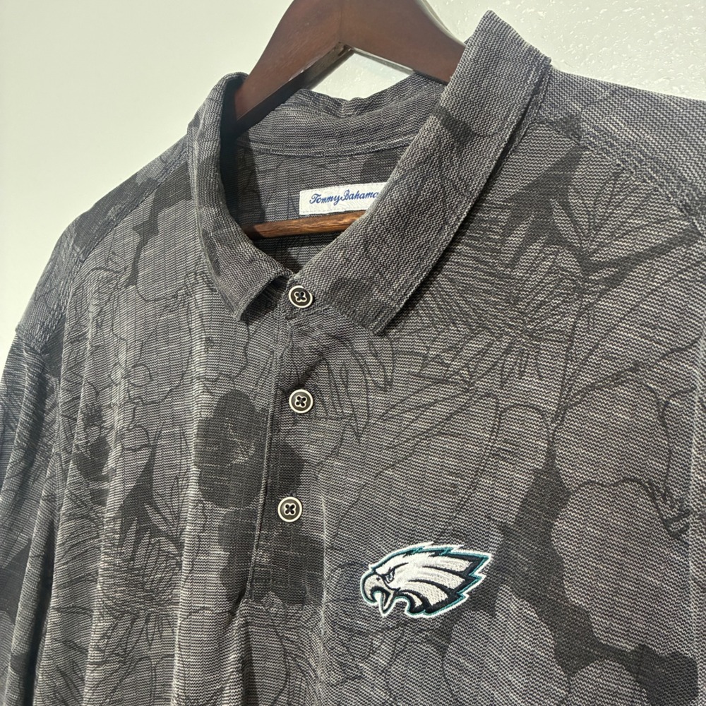 Tommy Bahama NFL Philadelphia Eagles Palm Fresco Hibiscus IslandZone Polo 2XLB